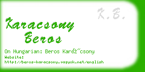 karacsony beros business card